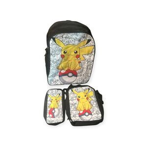 Pikachu Backpack, Lunchbag and Pencil Case Set